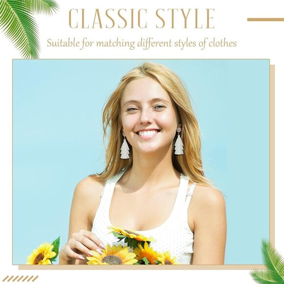 6 Pair Rattan Earrings Straw Tassel Bohemian Earrings for Girl Women Summer Beac - Picture 3 of 7